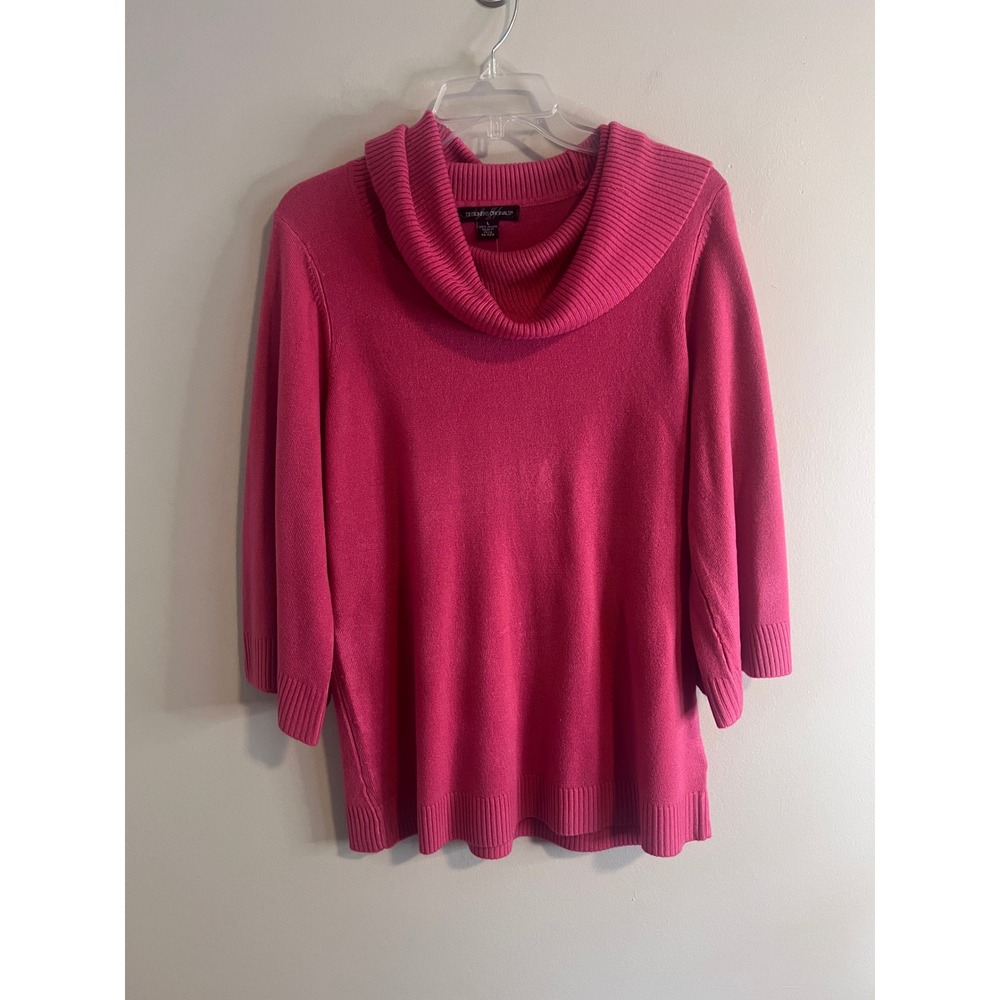 Designers Originals Women Azalea Pink Cowl Neck 3/4 Sleeve Sweater 1200LML L